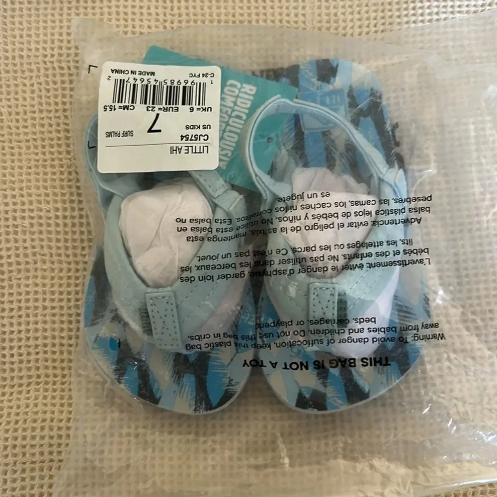 REEF Little Ahi Kids Sandals, Surf Palms, Size Kids 7, NWT